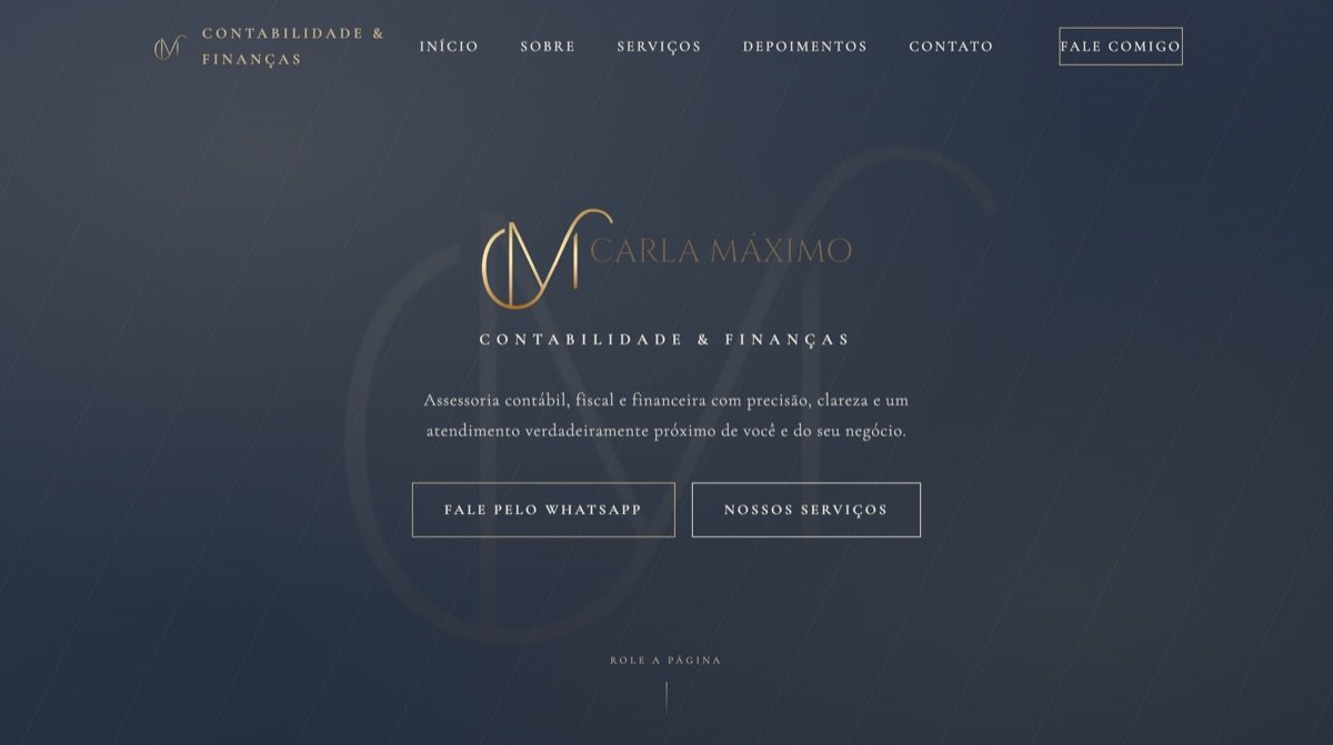 Preview do site Carla Máximo