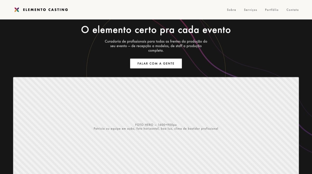 Preview do site Elemento Casting